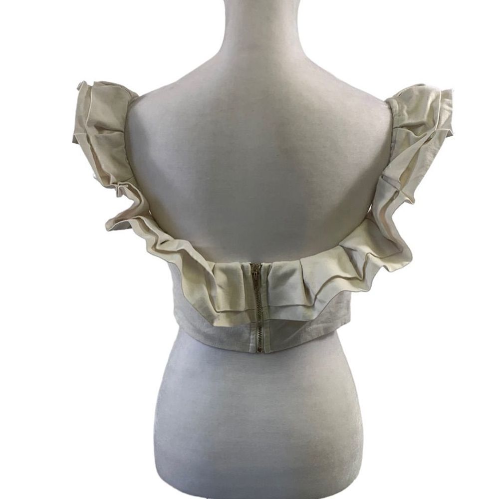 By The Way Revolve Lana Ivory Ruffled Top Size S - Picture 2 of 10